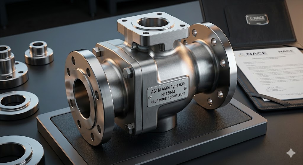 ASTM A564 Type 630 forged valve body, H1150-M, NACE MR0175 compliant